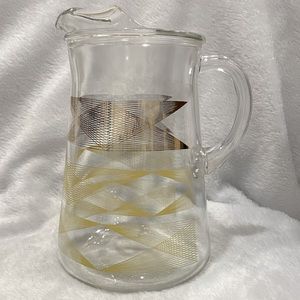 💐 Vintage Retro MCM Clear Glass Geometric Pitcher 💐